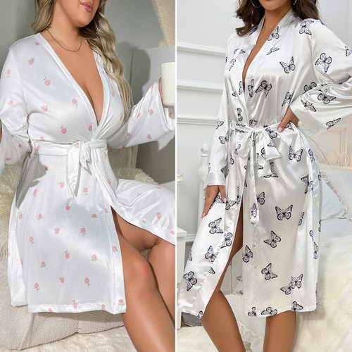 Women satin kimono bathrobe - women,